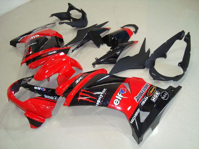 ABS Plástica ZX 250R 2008-2012 - Negro Rojo Monster