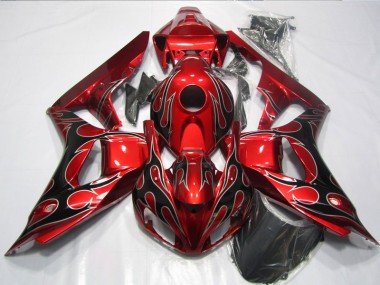 ABS Plástico CBR 1000 RR 2006-2007 - Rojo Negro Llama