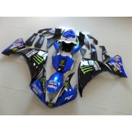 ABS Plástico R1 2009-2011 - Azul Negro Monster