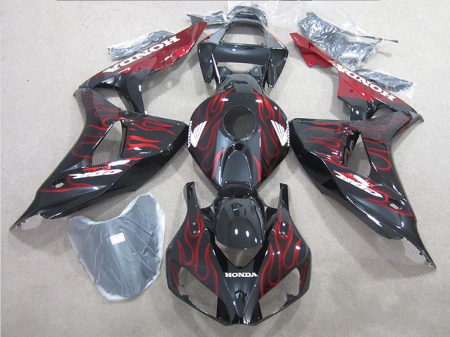 Carenado CBR 1000 RR 2006-2007 - Negro Rojo Llama Carenado CBR 1000 RR 2006-2007 - Negro Rojo Llama