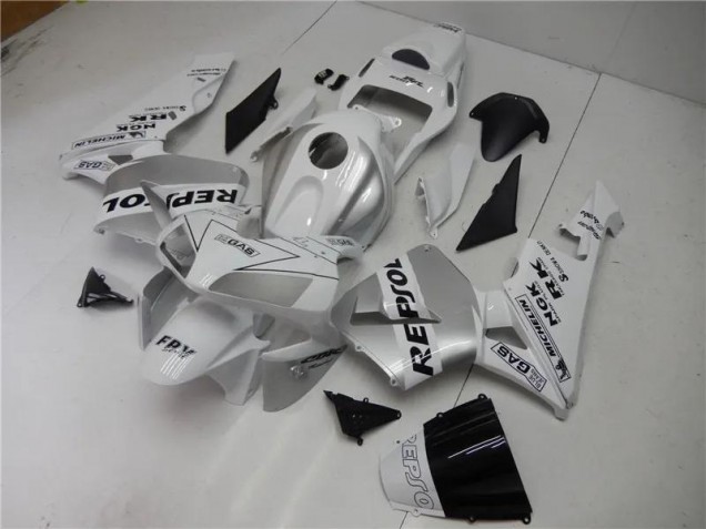 Carenado CBR 600 RR 2003-2004 - Plata Blanco Negro Repsol