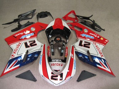 Carenado Ducati 1098 2007-2014 - Rojo Blanco Breil Xerox 21