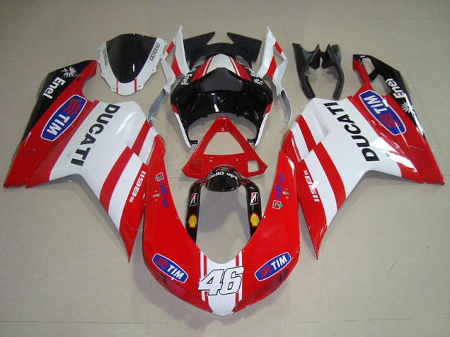 Carenado Ducati 1098 2007-2014 - Rojo Blanco Tim 46