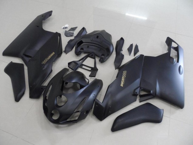 Carenado Ducati 749 999 2003-2004 - Negro Mate Oro Calcomanías