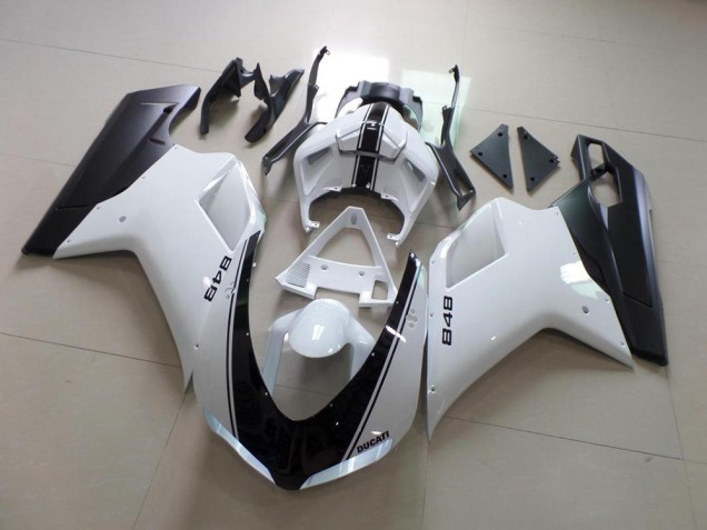 Carenado Ducati 848 1098 1198 2007-2014 - Blanco & Negro Raya