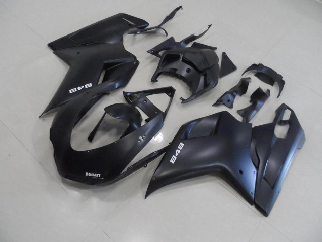 Carenado Ducati 848 1098 1198 2007-2014 - Negro Mate con Blanco 848