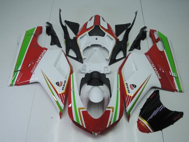 Carenado Ducati 848 1098 1198 2007-2014 - Rojo Blanco & Verde
