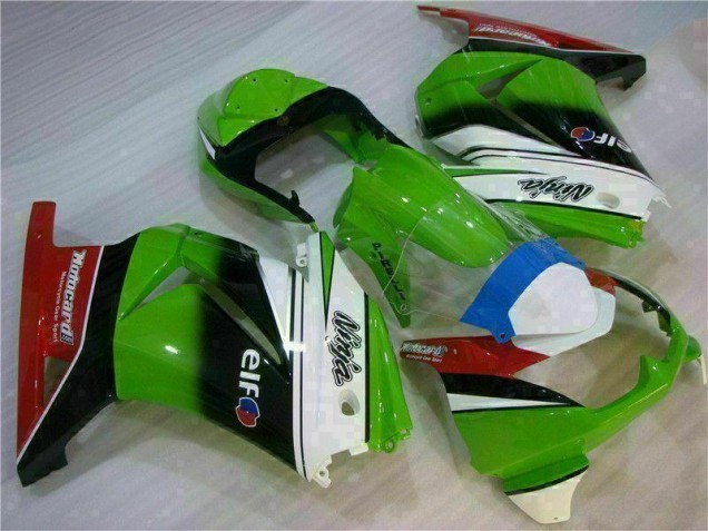 Carenado EX250 2008-2012 - Blanco Verde Negro Ninja