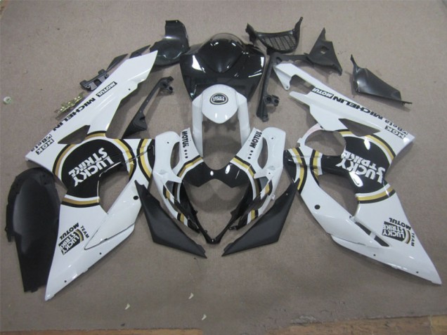 Carenado GSXR 1000 K5 2005-2006 - Blanco Lucky Strike Negro Motul