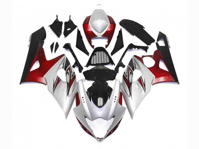 Carenado GSXR 1000 K5 2005-2006 - Plata Rojo Negro