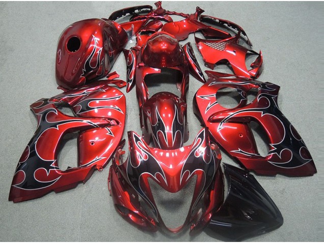 Carenado GSXR 1300 Hayabusa 1996-2007 - Rojo con Negro Llama
