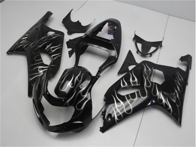 Carenado GSXR 600 / 750 K1 K2 K3 2001-2003 - Negro Blanco Llama
