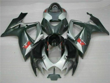Carenado GSXR 600 / 750 K6 2006-2007 - Plata Negro
