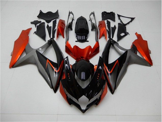 Carenado GSXR 600 / 750 K8 2008-2010 - Negro Naranja Gris Carenado GSXR 600 / 750 K8 2008-2010 - Negro Naranja Gris