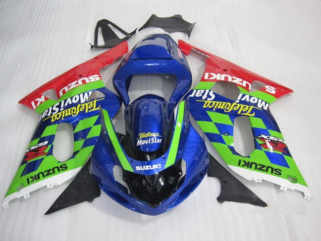 Carenado GSXR 600 K1 K2 K3 2001-2003 - Azul Verde Rojo Telefumia Movistar Carenado GSXR 600 K1 K2 K3 2001-2003 - Azul Verde Rojo Telefumia Movistar