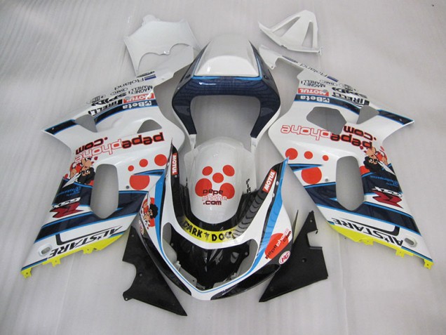 Carenado GSXR 600 K1 K2 K3 2001-2003 - Blanco Azul Oscuro Dog