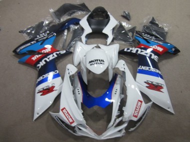 Carenado GSXR 600 K11 2011-2021 - Blanco Azul Motul
