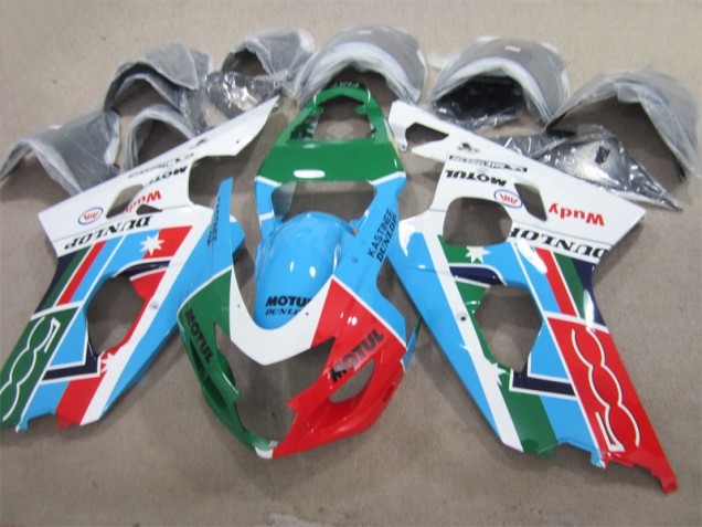 Carenado GSXR 600 K4 2004-2005 - Azul Verde Rojo Motul Carenado GSXR 600 K4 2004-2005 - Azul Verde Rojo Motul