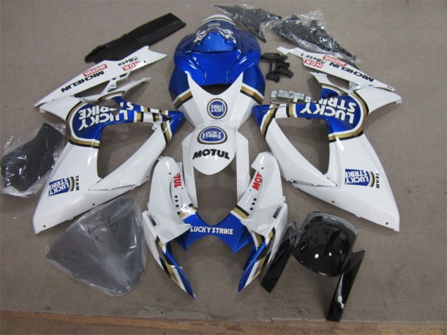 Carenado GSXR 600 K6 2006-2007 - Blanco Azul Lucky Strike Motul