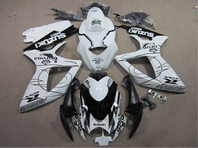 Carenado GSXR 600 K6 2006-2007 - Blanco Negro Corona Extra