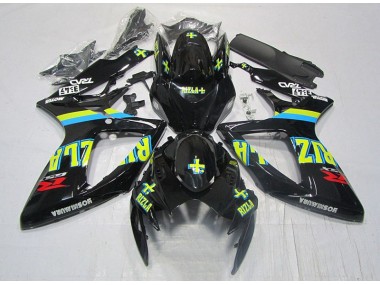 Carenado GSXR 600 K6 2006-2007 - Negro Amarillo Rizla