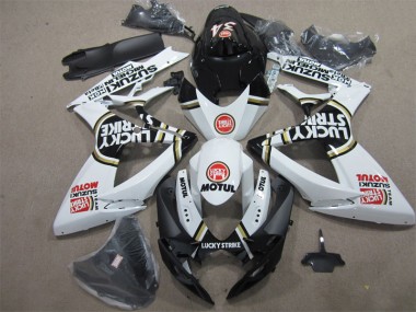 Carenado GSXR 600 K6 2006-2007 - Negro Blanco Lucky Strike Motul