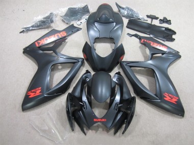 Carenado GSXR 600 K6 2006-2007 - Negro Rojo Calcomanía