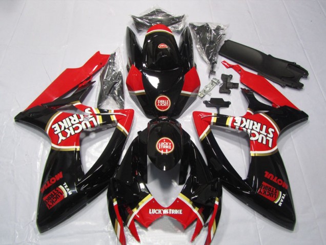 Carenado GSXR 600 K6 2006-2007 - Negro Rojo Lucky Strike Motul Carenado GSXR 600 K6 2006-2007 - Negro Rojo Lucky Strike Motul