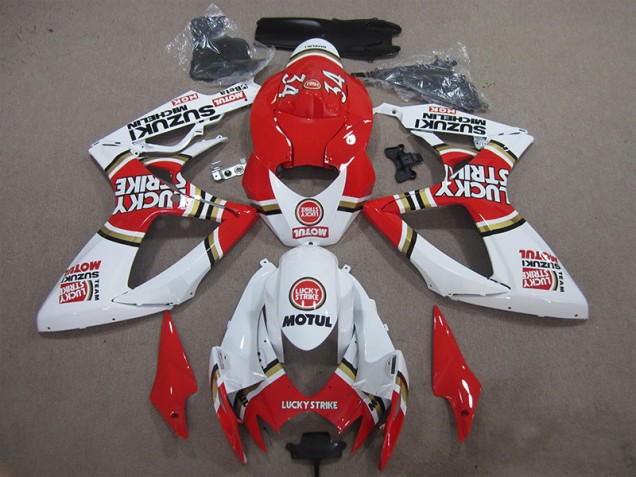 Carenado GSXR 600 K6 2006-2007 - Rojo Blanco Lucky Strike Motul