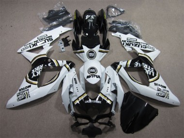 Carenado GSXR 600 K8 2008-2010 - Blanco Lucky Strike Negro Motul