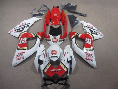 Carenado GSXR 600 K8 2008-2010 - Blanco Lucky Strike Rojo Motul