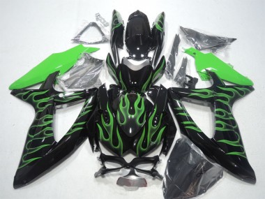 Carenado GSXR 600 K8 2008-2010 - Negro Verde Llama