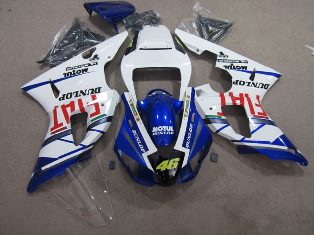 Carenado R1 1998-1999 - Azul Blanco Motul Dunlop 46
