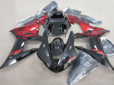 Carenado R1 2002-2003 - Negro Rojo Calcomanía