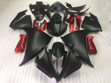 Carenado R1 2012-2014 - Negro Mate Brillante Rojo