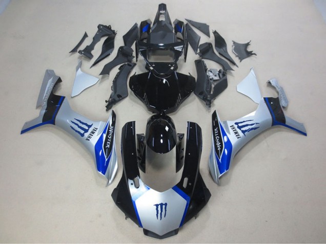Carenado R1 2015-2019 - Plata Negro Azul Monster Carenado R1 2015-2019 - Plata Negro Azul Monster