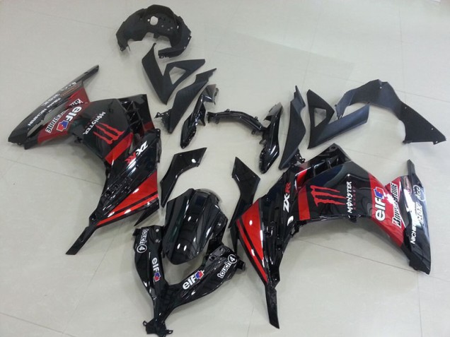 Carenado ZX 300R 2013-2016 - Negro Rojo Monster