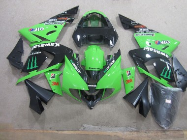 Carenado ZX10R 2003-2005 - Negro Verde 3M Monster