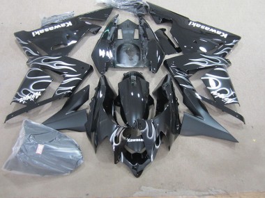 Carenado ZX10R 2003-2005 - Negro con Blanco Llama