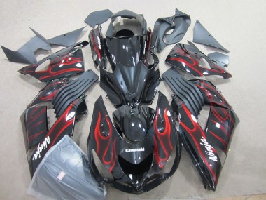 Carenado ZX14R ZZR 1400 2006-2011 - Negro Rojo Llama Ninja