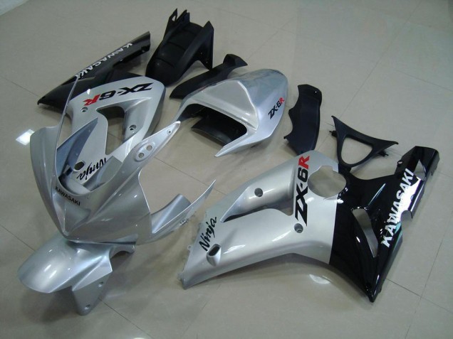 Carenado ZX6R 2003-2004 - Plata Negro Carenado ZX6R 2003-2004 - Plata Negro