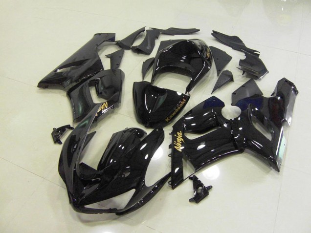 Carenado ZX6R 2005-2006 - Brillante Negro Oro Calcomanías Carenado ZX6R 2005-2006 - Brillante Negro Oro Calcomanías