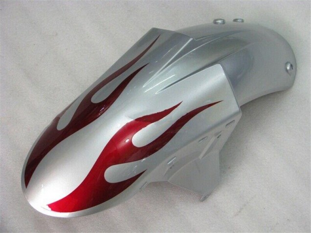Carenado ZX6R 2005-2006 - Plata Rojo Llamas Carenado ZX6R 2005-2006 - Plata Rojo Llamas