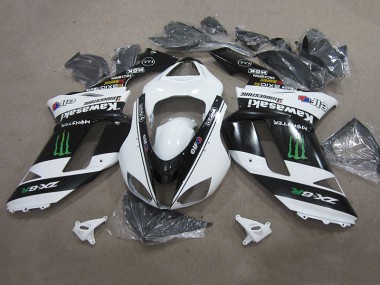 Carenado ZX6R 2007-2008 - Negro Blanco Monster