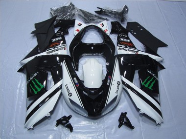 Carenado ZX6R 2007-2008 - Negro Blanco Monster Touch4