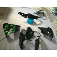 Carenado ZX9R 2002-2003 - Brillante Negro Verde Llama