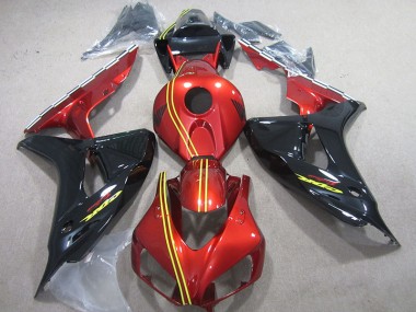 Inyección Kit Carenado CBR 1000 RR 2006-2007 - Negro Rojo Amarillo