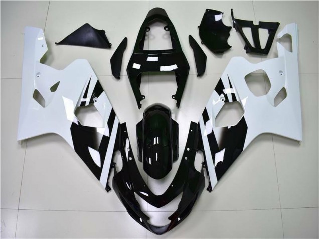 Inyección Kit Carenado GSXR 600 / 750 K4 2004-2005 - Blanco Negro Inyección Kit Carenado GSXR 600 / 750 K4 2004-2005 - Blanco Negro