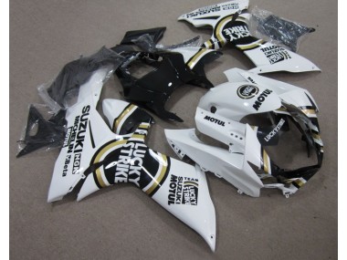 Kits Carenado GSXR 600 K11 2011-2021 - Blanco Lucky Strike Negro Motul